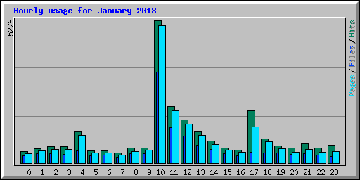 Hourly usage for January 2018