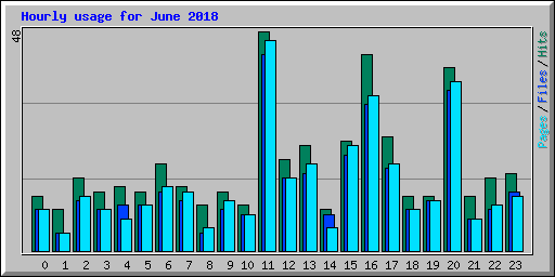 Hourly usage for June 2018