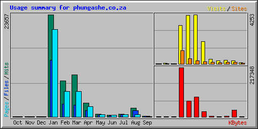 Usage summary for phungashe.co.za